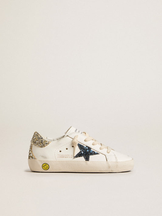 Golden Goose Young Super-Star in leather with glitter star and heel tab