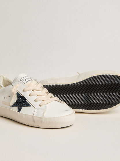Golden Goose Young Super-Star in leather with glitter star and heel tab
