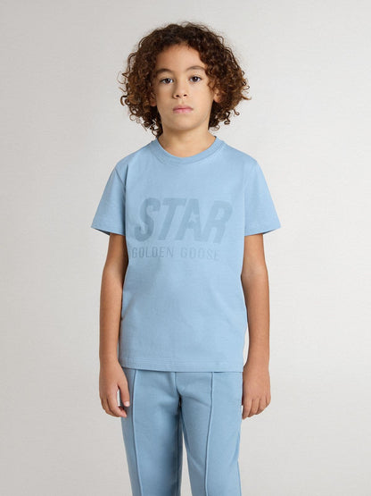 Golden Goose Boys' light blue T-shirt with print