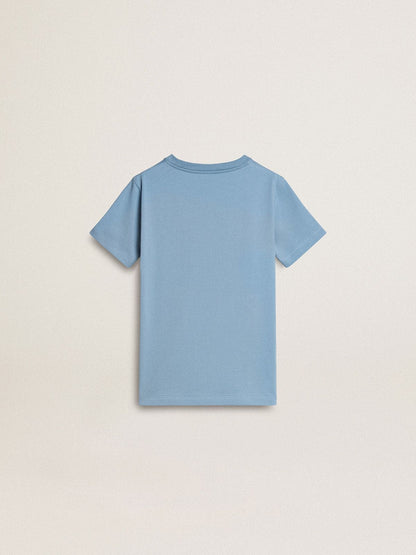 Golden Goose Boys' light blue T-shirt with print