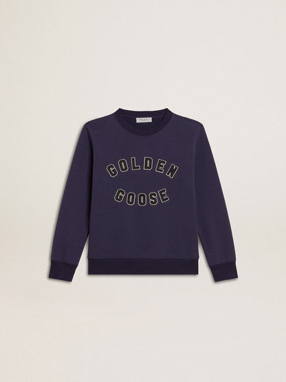 Golden Goose Blue-violet sweatshirt with Golden Goose lettering on the front