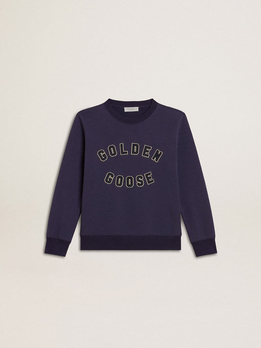 Golden Goose Blue-violet sweatshirt with Golden Goose lettering on the front
