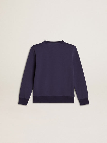 Golden Goose Blue-violet sweatshirt with Golden Goose lettering on the front