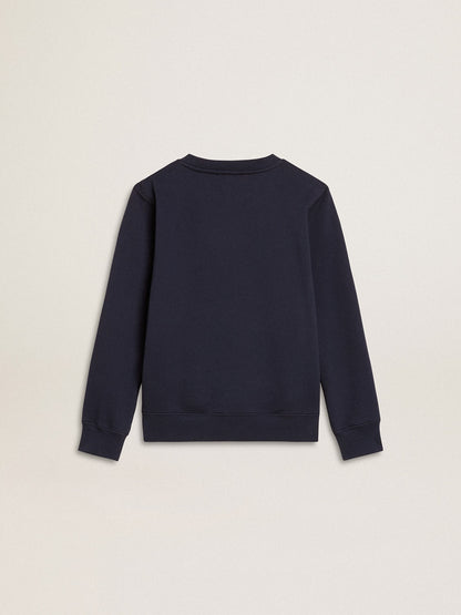 Golden Goose Boys' dark blue sweatshirt with white print