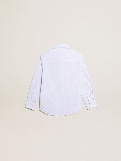 Golden Goose Boys’ shirt with light blue stripes