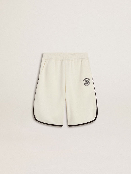 Golden Goose Boy's white shorts with embroidered logo