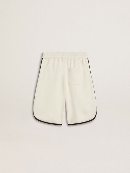 Golden Goose Boy's white shorts with embroidered logo