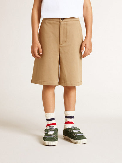 Golden Goose Boys' shorts in beige cotton