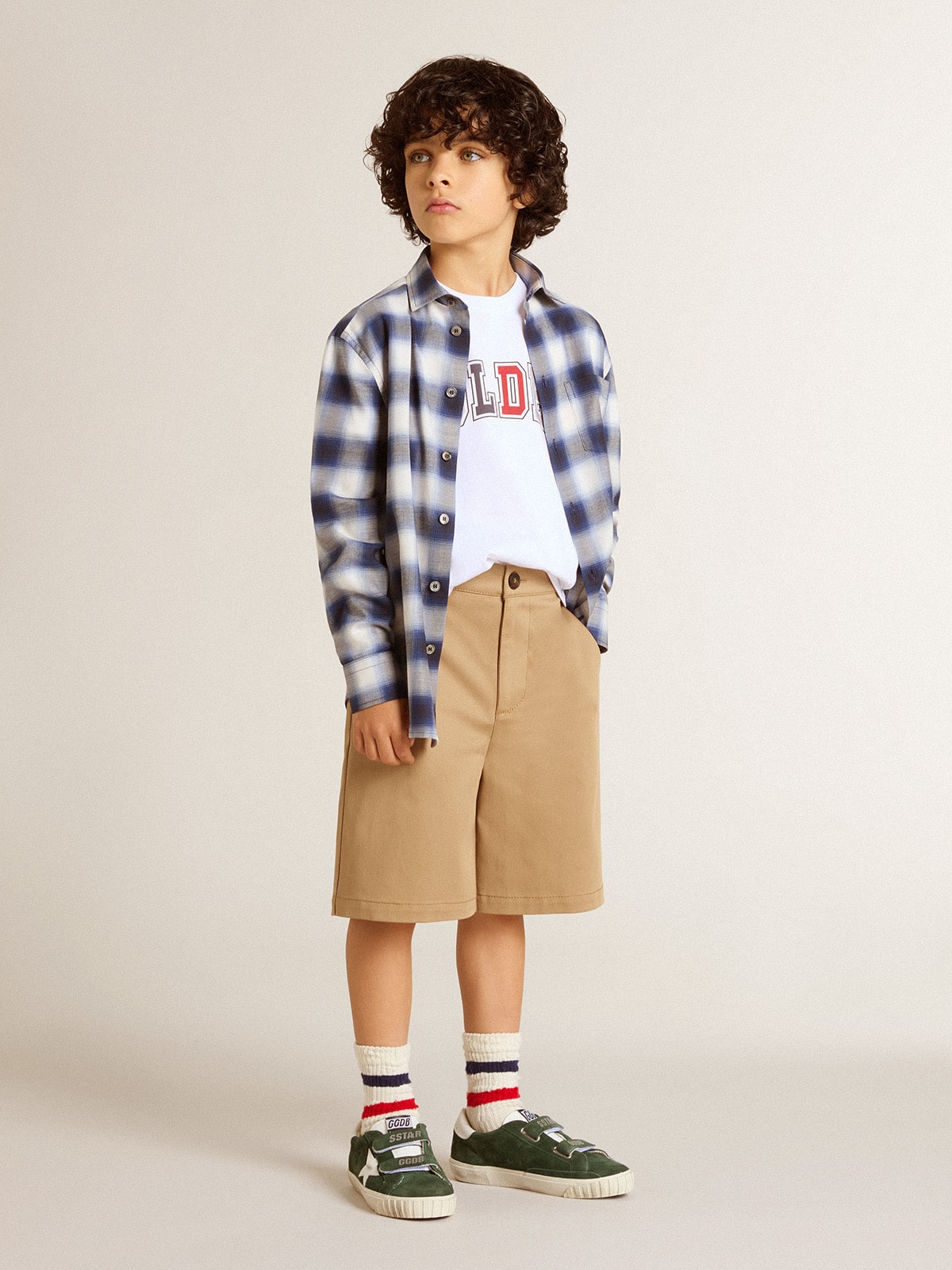 Golden Goose Boys' shorts in beige cotton