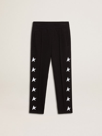 Golden Goose Boys’ black joggers with white stars