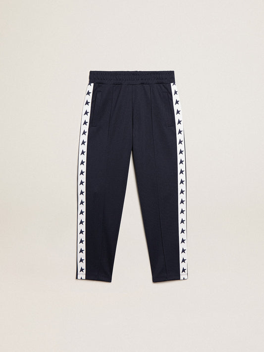 Golden Goose Dark blue joggers with white strip and contrasting stars