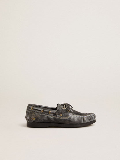 Golden Goose Junior Cruise loafer in black distressed leather