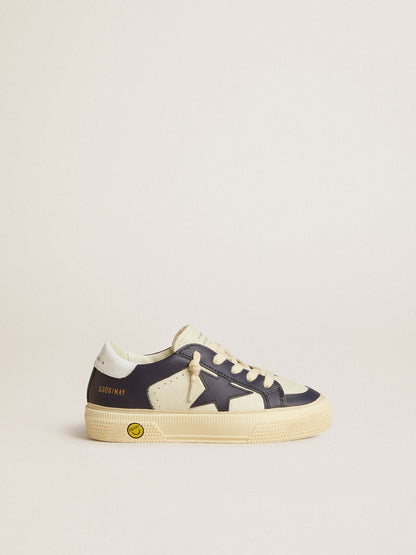 Golden Goose May Young in white and blue leather with leather star and heel tab