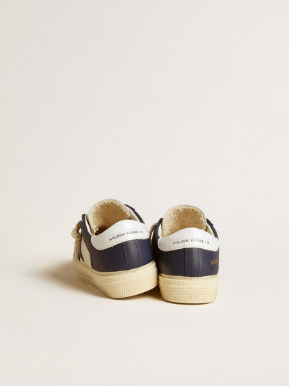 Golden Goose May Young in white and blue leather with leather star and heel tab