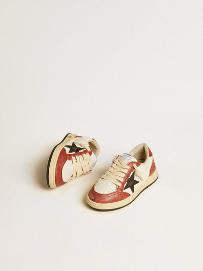 Golden Goose Ball Star Young in nappa with black star and red leather inserts
