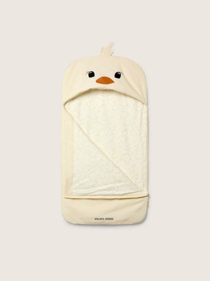 Golden Goose Journey Baby chick-shaped sleeping bag in padded nylon